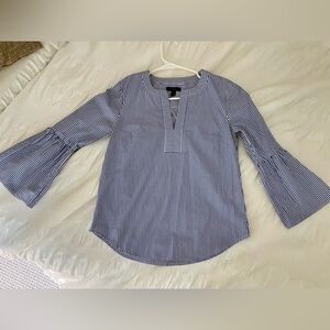 J.Crew seersucker top with bell sleeves